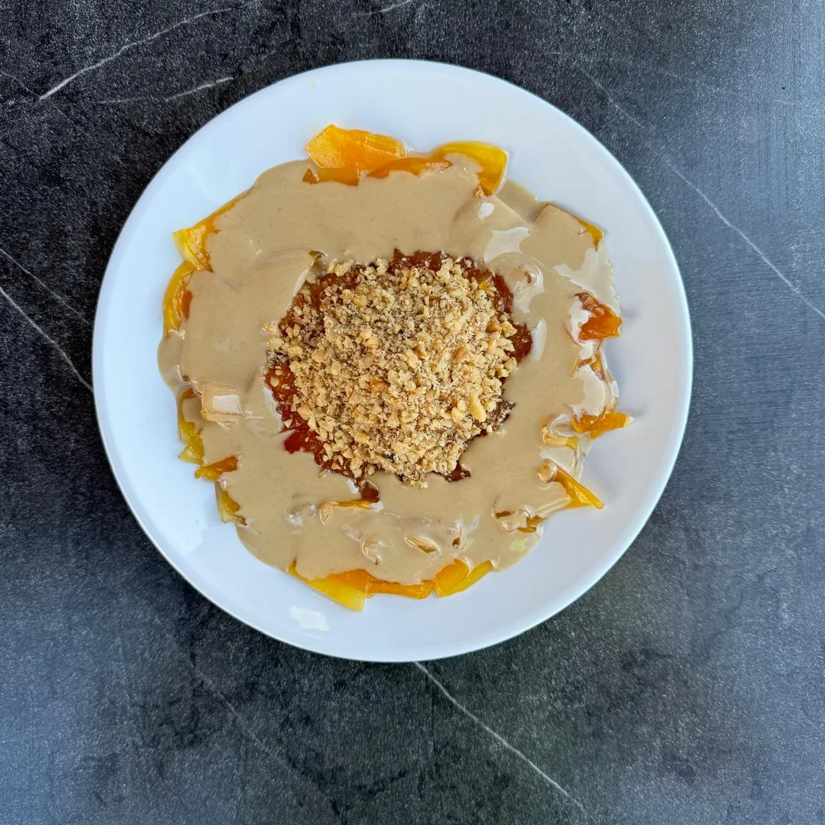 Pumpkin Dessert with Tahini and Walnuts